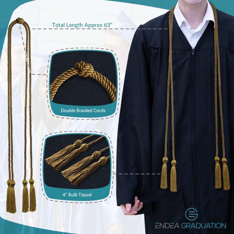 Endea Graduation Double Honor Cord (Antique Gold) - Image 3